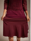 ieftine Rochie simplă-Pentru femei Rochii Midi Rochie A line Elegant Serată Invitat la nunta Dantelă Fit regulat Culoare solidă Lungime Manșon 3/4 Stil Nautic Roșu Vin