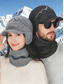 abordables Sombreros de hombre-Conjunto unisex de gorro y bufanda de punto acrílico, con orejeras ajustables, disponible en varios colores, ideal para deportes de invierno y actividades al aire libre.