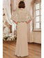 preiswerte Bodenlänge-Zweiteilig Bodenlang Partykleid Cocktailkleid Kleid für Hochzeitsgäste Brautmutterkleid Kurzarm Halbarm Rundhalsausschnitt Rundausschnitt Elegant Formell Hochzeitsgast Familientreffen Chiffon