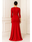billiga Kjolklänningar för kväll-Åtsmitande Golvlång Balklänningar Kvälls klänningar Balklänning Elegant 3/4 ärm V-hals Bröllop Formell Stretch crepe med Krusad