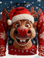 cheap Ugly Sweaters-Ugly Christmas Sweater Men&#039;s Elk Print Pullover Sweater Jumper Knitwear Crewneck Casual Vacation Daily Keep Warm Long Sleeve Spring Fall Winter Black Red Blue