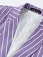 abordables Blazers Clásicos para Hombres-Hombre chaqueta Negocio Fiesta de Cóctel Fiesta de Boda Moda Casual Primavera Otoño Mezcla de Algodón Rayas Bolsillo Botones Cómodo Botonadura Simple Chaqueta de sport Rosa Morado Naranja Azul Claro