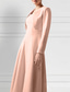preiswerte Mamas Kleidersets-Zweiteilig A-Linie Knöchellänge Kleid für Hochzeitsgäste Zweiteiliges Kleid Brautmutterkleid Langarm Spaghettiträger Elegant Einfach Cocktailparty Semi-Formal Stretchstoff mit Einfarbig