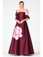 preiswerte Mamas Kleidersets-Zweiteilig A-Linie Bodenlang Satinkleid Kleid für Hochzeitsgäste Abendkleid Brautmutterkleid Ärmellos Trägerlos Elegant Formell Formeller Abend Familientreffen Satin Kurze Jackenkleider mit Blume