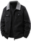 cheap Casual Jackets-Men's Winter Jacket Fleece Jacket Casual Jacket Vacation Daily Thermal Warm Pocket Fleece Fall Winter Plain Fashion Streetwear Lapel Regular Black Khaki Army Green Gray Jacket