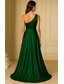 economico Abiti da Sera a Linea A-Linea ad A Strascico a Terra Abito da Sera Abito formale Elegante Quotidiano Setoso Senza Maniche Monospalla Matrimonio Formale Raso Jacquard con Arricciato