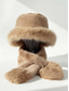 abordables Chapeaux pour femmes-Ensemble bonnet et écharpe en fausse fourrure pour femme – disponible en plusieurs couleurs, doux et confortable pour l'hiver, parfait pour un look tendance par temps froid.