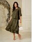 cheap Chiffon Skirts-Women's Elegant Casual Midi Mid Waist Skirts Floral Lace Ruffle Irregular Hem Micro-elastic Date Casual Daily Olive Spring, Fall, Winter, Summer