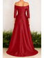 abordables Vestidos de noche de cintura imperio-Corte A Cola de Corte Trajes de gala Vestidos de noche Corte Cenicienta Vestimenta formal Elegante Estilo de Celebridad Sin Mangas Hombros Caídos Fiesta de jardin Boda Nailon Satén elástico con
