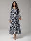 billige Ferie kjoler-boho abstrakt dyreprint maxikjole
