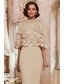 preiswerte Bodenlänge-Zweiteilig Bodenlang Partykleid Cocktailkleid Kleid für Hochzeitsgäste Brautmutterkleid Kurzarm Halbarm Rundhalsausschnitt Rundausschnitt Elegant Formell Hochzeitsgast Familientreffen Chiffon