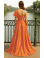 abordables Robes de Soirée en A-Ligne A Longueur au sol Robe de Soirée Tenue de soirée Élégant Soyeux Manche Courte Une Épaule Fête de jardin Mariage Poche Satin Satin Extensible avec Froncé Volants