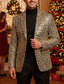 preiswerte Blazer &amp; Jacke-Herren Blazer Jacke Blazer Mode Party Retro einfarbig Silber Gold Standard Passform Einreiher Einknopf