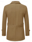 preiswerte Herren-Blazer &amp; -Anzüge-Herren Parka Trenchcoat Täglich Urlaub Herbst Winter Polyester Warm Weich Oberbekleidung Bekleidung Mode Klassisch Einfach Tasche Revers Doppelreihig