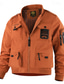 baratos jaqueta esportiva-Homens jaqueta leve Jaqueta Carga Jaqueta casual Férias Diário Anti-desgaste Bolsos Outono Inverno Tecido Moda Clássico Colarinho Chinês Padrão Preto Amarelo Laranja Azul Escuro Bege Casaco