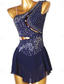 baratos Vestidos de Patinação Artística-Vestidos para Patinação Artística Mulheres Para Meninas Patinação no Gelo Vestidos Roupa Branco Azul Marinho Escuro Vermelho Flor Sem costas Com Transparência Elastano Elasticidade Alta Profissional