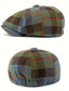 billige Herrehatter-Vintage britisk rutete avishatt for menn – polyestermateriale, flere farger, klassisk retrostil for fritids- og utendørsbruk