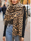 preiswerte Schals für Damen-Damenschal mit Leopardenmuster – weicher und bequemer Polyesterstoff, in verschiedenen Farben erhältlich, perfekt für Freizeit und Winter.