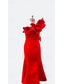 ieftine Rochii de seară sirenă-Trompetă  Sirenă Lungime Podea Rochii de bal Rochii de seara Rochie De Bal Rochie formală Corseturi Sexy Fără manșon Pe Umăr Oficial Invitat la nunta Tafta cu Volane Floarea Umărului