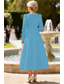 tanie Długość kostki-Krój A Lekko nad kolana Sukienka na imprezę Sukienka koktajlowa Sukienka dla gościa weselnego Sukienka dla matki panny młodej Długi rękaw Kwadratowy dekolt Elegancja Gość weselny Przyjęcie