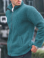 abordables Chaquetas y abrigos de hombre-Hombre Abrigo de invierno Abrigo de peluche Chaqueta casual Casual Diario Mantiene abrigado Bolsillo Full Zip Otoño Invierno Plano Ropa de calle Diario Cuello Mao Regular Azul Piscina Negro Azul
