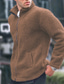 abordables Chaquetas y abrigos de hombre-Hombre Abrigo de invierno Abrigo de peluche Chaqueta casual Casual Diario Mantiene abrigado Bolsillo Full Zip Otoño Invierno Plano Ropa de calle Diario Cuello Mao Regular Azul Piscina Negro Azul