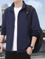 preiswerte Lässige Jacken-Herren Leichte Jacke Freizeitjacke Lässig Täglich Sport Tasche Frühling Herbst Einfach Streetwear Stilvoll Stehkragen Regulär Schwarz Marineblau Khaki Armeegrün Dunkelgray Jacken