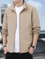 preiswerte Lässige Jacken-Herren Leichte Jacke Freizeitjacke Lässig Täglich Sport Tasche Frühling Herbst Einfach Streetwear Stilvoll Stehkragen Regulär Schwarz Marineblau Khaki Armeegrün Dunkelgray Jacken