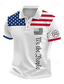 billige Patriotiske 250 Polos-4. juli 2026 250. Herre Amerikansk amerikansk flagg Polo Poloskjorter Button Up Poloer Kortermet Poloskjorter Aftæpning Sport Mote Fritid Daglig utendørs Feriereise Knapper Trykt mønster Sommer Vår