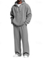 billiga grundläggande sweatsuits-Herr Huvtröja Träningsoverall Våffla hoodies Huvtröja &amp; byxor Uppsättning Luvtröja Dagligen Utomhus Semester Dagliga kläder Snörning Halv dragkedja Slät Vinrött Svart Vit Sportkläder Sport Mode Höst