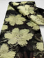 billiga A-linje kvällsklänningar-A-linje Golvlång Kvälls klänningar Formell klädsel Elegant Dagligen Semiformella klänningar 3/4 ärm Hög hals Trädgårdsfest Bröllop Organza Jacquard med Blomtryck