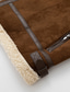 economico Giacche in Suede Sintetico-Per uomo Cappotto Invernale Giacca in finta pelle scamosciata Giacca in Pile Giacca Casual Casuale Quotidiano Calore Termico Tasca Cerniera completa Autunno Inverno Tinta unica Streetwear Quotidiano