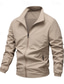 preiswerte Lässige Jacken-Herren Leichte Jacke Freizeitjacke Lässig Täglich Sport Tasche Frühling Herbst Einfach Streetwear Stilvoll Stehkragen Regulär Schwarz Marineblau Khaki Armeegrün Dunkelgray Jacken