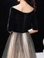 preiswerte Semi-formal / Cocktail-A-Linien-Abendkleid Elegantes Kleid Hochzeitsgast Prom Bodenlang Halbarm Juwelenausschnitt Tüll mit schickem