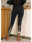 voordelige Kerstbroekjes-Kerstmis Vrouwen Normale Panty Leggings Ontwerper Glitter Glitter  Glans Lange Hoge Taille Grafische Afdruks Bloem  Bloemafdruk Butt Lift Comfort Buikcontrole Hoge Elasticiteit Yoga Weekend Skinny