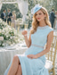 economico Set di abiti per la mamma-Due Pezzi Sirena Tromba Lunghezza al ginocchio Abito da invitata a nozze Abito da cerimonia per signora Senza Maniche Collo gioiello Elegante Ospite di nozze Ricevimento di matrimonio Chiesa Chiffon