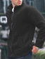 abordables Chaquetas y abrigos de hombre-Hombre Abrigo de invierno Abrigo de peluche Chaqueta casual Casual Diario Mantiene abrigado Bolsillo Full Zip Otoño Invierno Plano Ropa de calle Diario Cuello Mao Regular Azul Piscina Negro Azul