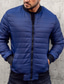 voordelige Heren donsjassen &amp; parka's-Voor heren Winterjas Pufferjas Zak Polyester Vakantie Alledaagse kleding Afspraakje Normaal Modieus Casual Comfortabel Thermisch Warm Herfst winter Effen / effen kleur Zwart Rood Blauw Leger Groen