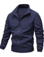 preiswerte Lässige Jacken-Herren Leichte Jacke Freizeitjacke Lässig Täglich Sport Tasche Frühling Herbst Einfach Streetwear Stilvoll Stehkragen Regulär Schwarz Marineblau Khaki Armeegrün Dunkelgray Jacken