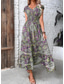 preiswerte Urlaubs Boho Kleid-Damen Maxidress Casual kleid Schaukelkleid A Linie Kleid Boho-Kleid Böhmen Ethnisch Brautkleider schlicht Täglich Regular Fit Paisley-Muster Kurzarm V Ausschnitt Blau Sommer Frühling