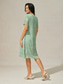 billige Blomsterkjole-Dame Mini kjole Chiffonkjoler Elegant Daglig Bryllupsgjest Normal Blomstret Kortermet Crew-hals Salvie Grøn