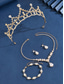 preiswerte Hochzeit ACC-Brautschmuckset mit Kristallen für Damen – 3-teiliges Diadem, tropfenförmige Halskette &amp;Armband im Prinzessinnenstil mit funkelnden Strasssteinen für Bräute &amp;Hochzeitszeremonien