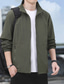 preiswerte Lässige Jacken-Herren Leichte Jacke Freizeitjacke Lässig Täglich Sport Tasche Frühling Herbst Einfach Streetwear Stilvoll Stehkragen Regulär Schwarz Marineblau Khaki Armeegrün Dunkelgray Jacken