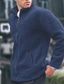 abordables Chaquetas y abrigos de hombre-Hombre Abrigo de invierno Abrigo de peluche Chaqueta casual Casual Diario Mantiene abrigado Bolsillo Full Zip Otoño Invierno Plano Ropa de calle Diario Cuello Mao Regular Azul Piscina Negro Azul