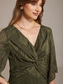 abordables Robes en chiffon-Femmes Robe maxi Robe en Chiffon Élégant Quotidien Plage Vacances Dentelle Coupe régulière Fleuri Manche 3/4 Col en V Olive