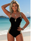 baratos Fatos de Banho 1 Peça-Maiô Feminino de uma Peça Redutor com Arame Leopardo Monokini Calcinhas Controle de Barriga Cintura Alta Slim Costas Nuas Moda de Férias Gráfico U Sem Mangas