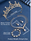 preiswerte Hochzeit ACC-Brautschmuckset mit Kristallen für Damen – 3-teiliges Diadem, tropfenförmige Halskette &amp;Armband im Prinzessinnenstil mit funkelnden Strasssteinen für Bräute &amp;Hochzeitszeremonien