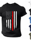 voordelige patriottisch-Voor heren Amerikaanse Amerikaanse vlag T-shirt Shirt met korte mouwen T-shirt T-shirt Korte mouw T-shirt 3D-afdrukken Strakke ronde hals Overhemd Sport Ontwerper Retro vintage Dagelijks Strand