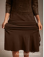 economico Abiti in chiffon-Per donna Abito Midi Vestito in Chiffon Abito a trapezio Elegante Ospite di nozze Cocktail party Allacciato Paillettes Vestibilità regolare Tinta unica Manica 3/4 Girocollo Caffè