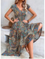 preiswerte Urlaubs Boho Kleid-Damen Maxidress Casual kleid Schaukelkleid A Linie Kleid Boho-Kleid Böhmen Ethnisch Brautkleider schlicht Täglich Regular Fit Paisley-Muster Kurzarm V Ausschnitt Blau Sommer Frühling